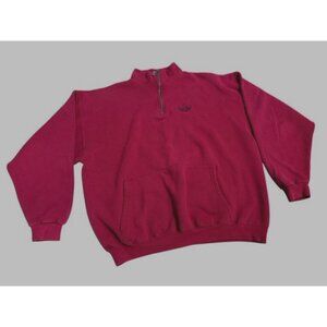 Adidas Originals Vintage Mens XL Rapper 1/4 Zip Pullover Sweatshirt Pouch EUC